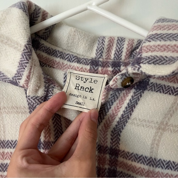 Style Rack Wool Blend Plaid Shacket - Picture 5 of 5